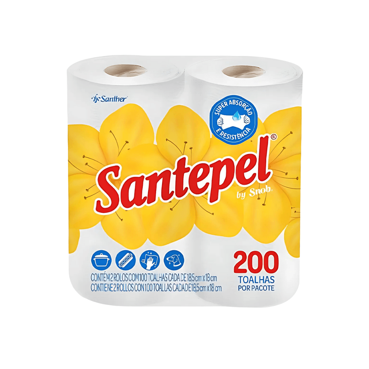 Papel Toalha Folha Dupla com 02 Rolos Santepel